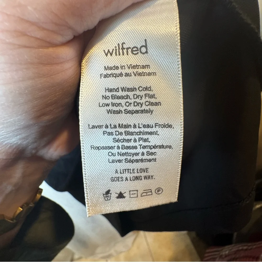 ARITZIA WILFRED Long Sleeve Shift Dress Black Large Contemporary Business Casual